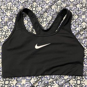 Nike Swoosh Support Sports Bra in Black/White